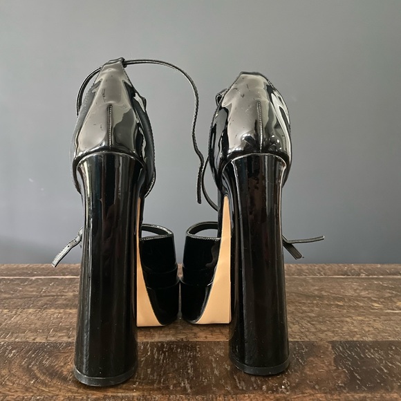 Ego Marshall Double Strap Pointed Toe Platform Block Heel - Picture 5 of 5